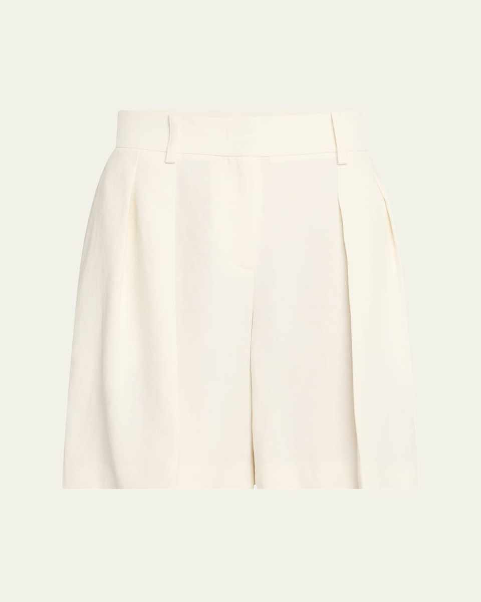 Pleated Linen Trouser Shorts